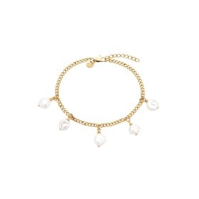 Link zu  Damen Armband aus Edelstahl mit Süßwasserzuchtperlen, vergoldet (4056874027687)
