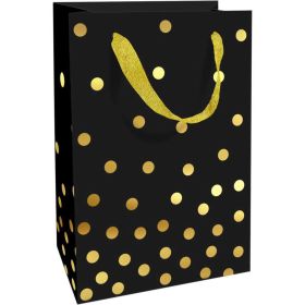 Link zu  Geschenktüte klein, schwarz/gold Dots