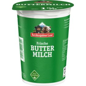 Link zu  Berchtesgadener Land Buttermilch  1 % Fett, Buttermilch mit Butterflocken 0,8 % Fett oder Kefir 1,5 % Fett,, je 500 g