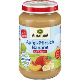 Link zu  Bio Früchtebrei, Apfel-Pfirsich Banane