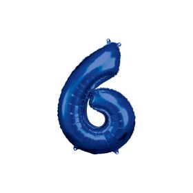 Link zu  Folienballon blau, große Nummer 6