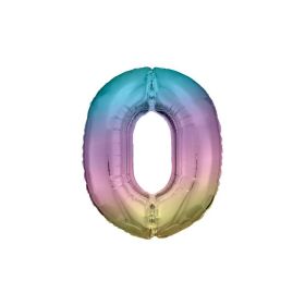Link zu  Folienballon Regenbogen-Pastell, große Nummer 0
