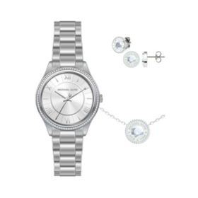 Link zu  Damen-Armbanduhr + Halskette + Ohrringe